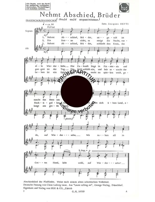 Nehmt Abschied Brüder